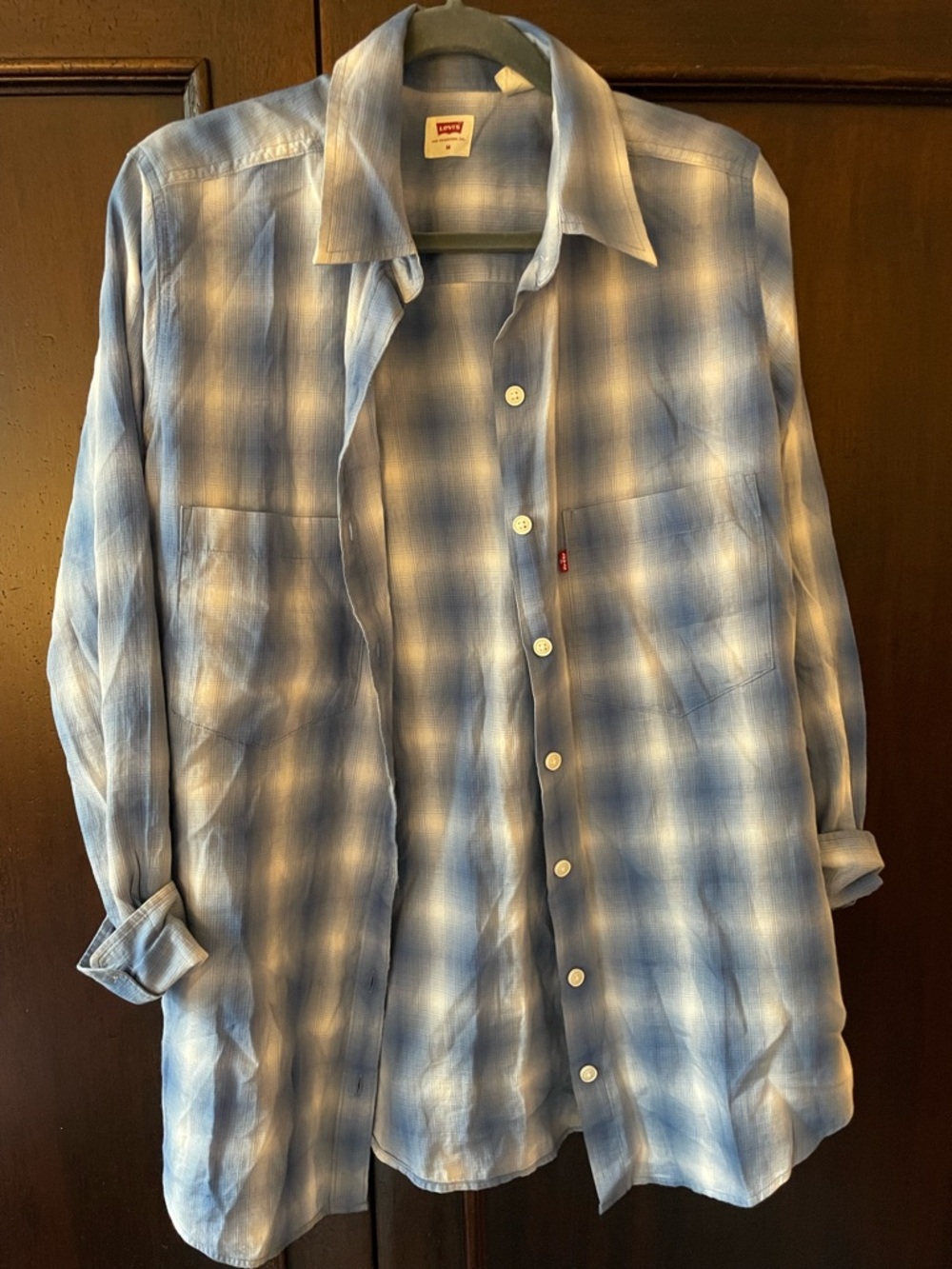 Levi's Light Blue Plaid Button-Up Shirt